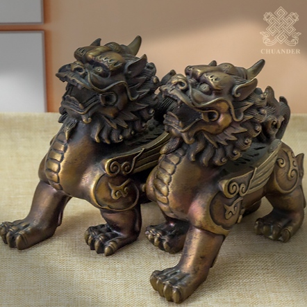 銅貔貅一對