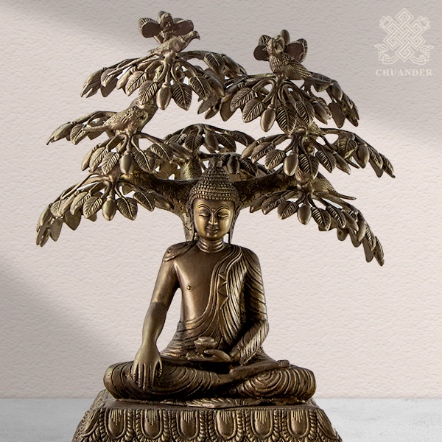 菩提樹世尊銅佛像-38cm