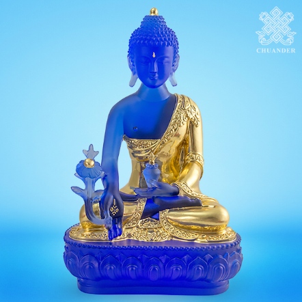琉璃藥師佛貼金32cm