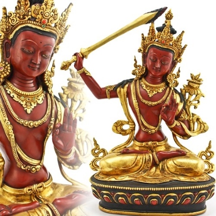 紅文殊-銅鎏金-1尺