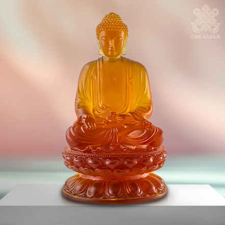 琉璃阿彌陀佛-琥珀色-21cm