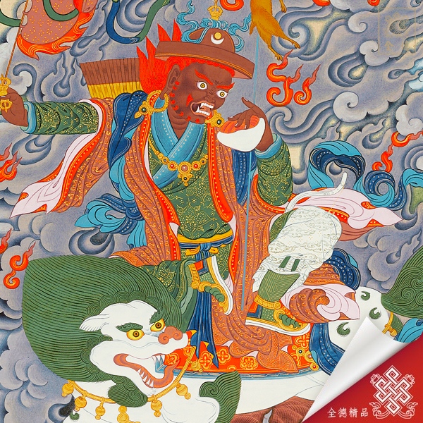 多傑勒巴與財寶天王-唐卡畫心