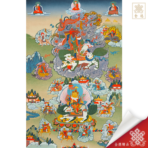 多傑勒巴與財寶天王-唐卡畫心