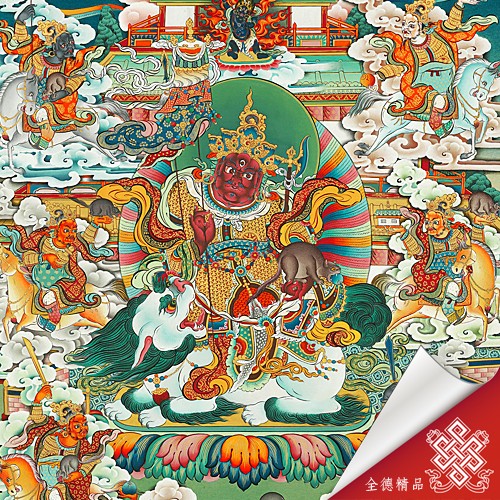 財寶天王與八路財神-唐卡畫心