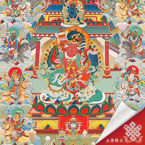 財寶天王與八路財神-唐卡畫心