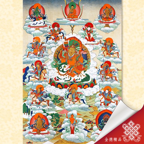 財寶天王與八路財神-唐卡畫心