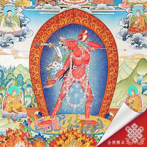 卡雀佛母06-047-唐卡畫心