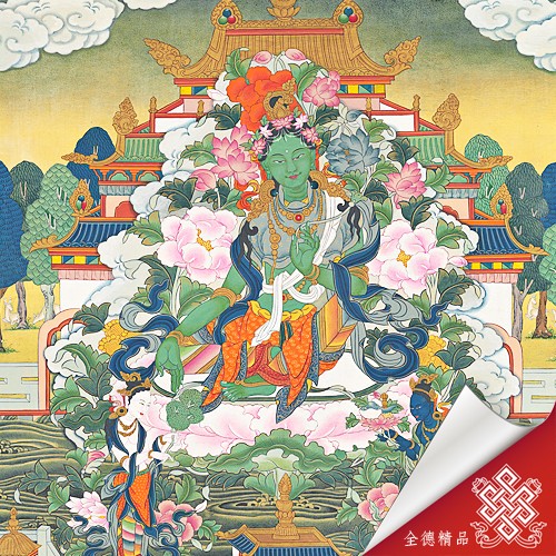 救八難度母之綠度母07-055-唐卡畫心