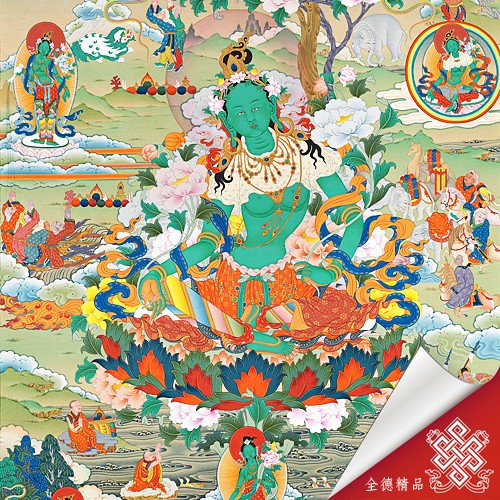 聖綠度母07-044-唐卡畫心