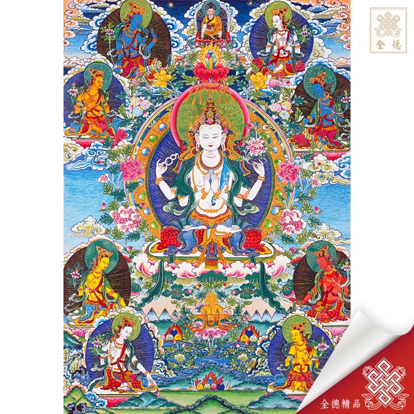 四臂觀音 06-119 唐卡畫心