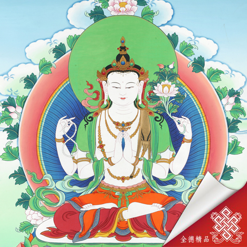 四臂觀音,06-044,唐卡,畫心