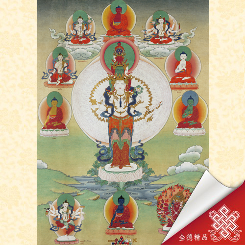 千手千眼觀音,06-091,唐卡,畫心