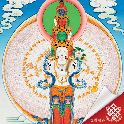 千手千眼觀音,06-133,唐卡,畫布