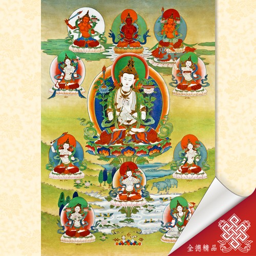 白文殊菩薩,06-093,康卡,畫心