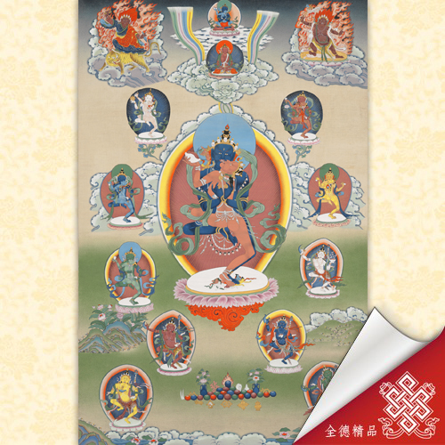息尊護法,唐卡,畫心