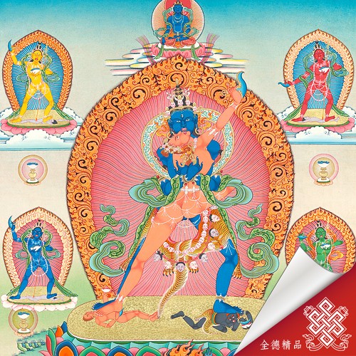 勝樂金剛,唐卡,畫心