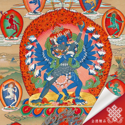 喜金剛,唐卡,畫心