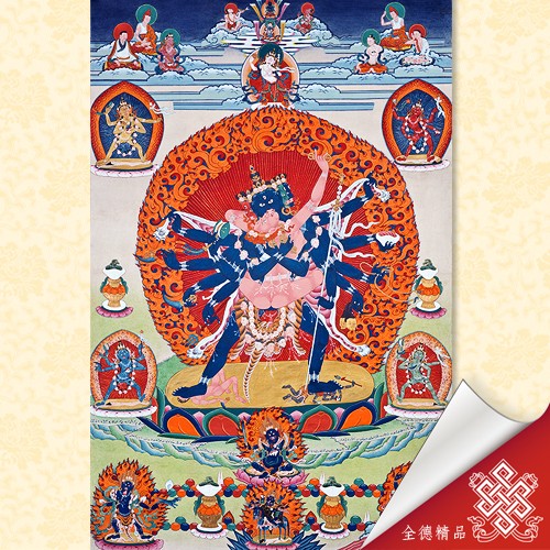 勝樂金剛,唐卡,畫心