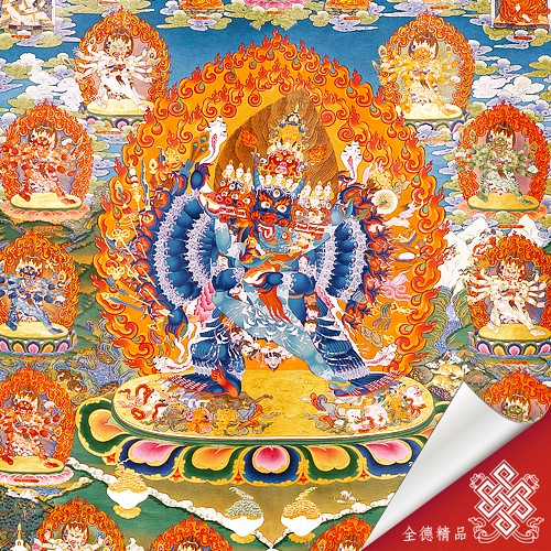 大威德金剛,唐卡,畫心