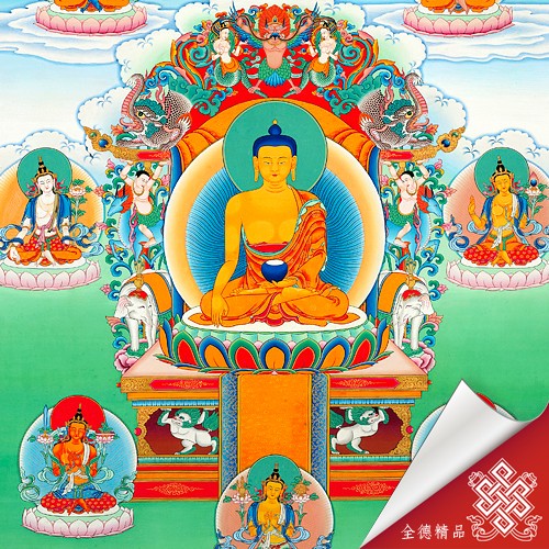 釋尊與八大菩薩,唐卡