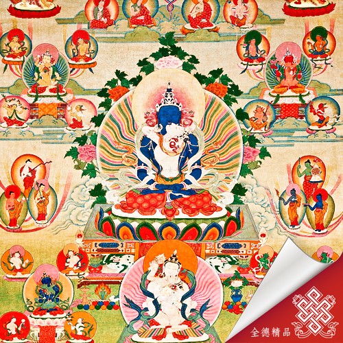 文武百尊,寂靜尊,唐卡,畫心