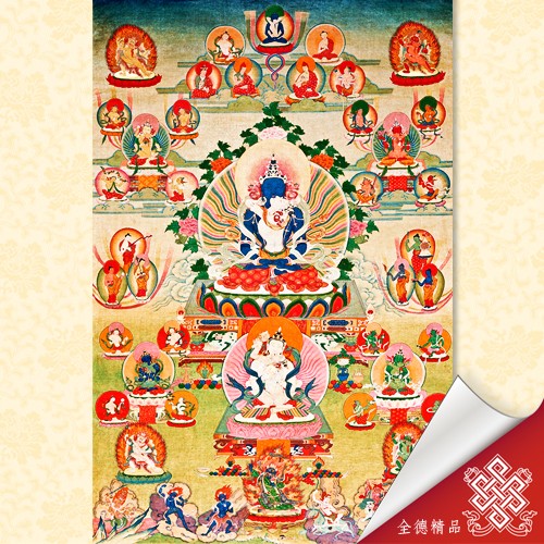 文武百尊,寂靜尊,唐卡,畫心