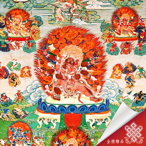 文武百尊,忿怒尊,唐卡,畫心