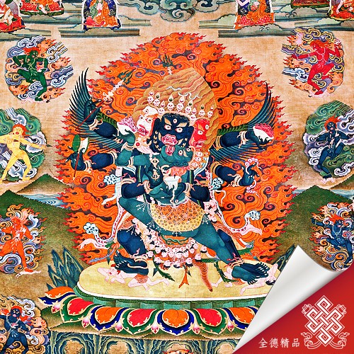 文武百尊,忿怒尊,唐卡,畫心