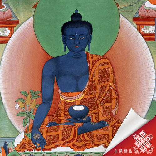 藥師佛,藥師八佛,藥師八如來,唐卡,畫心