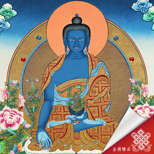 藥師佛,藥師琉璃光如來,唐卡,畫心