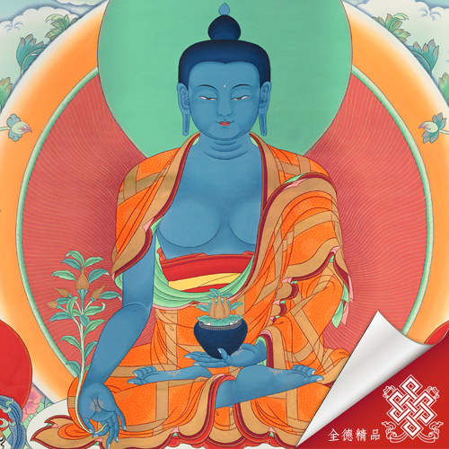 藥師佛,藥師琉璃光如來,唐卡,畫心