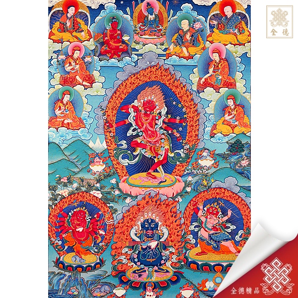 薩迦三紅尊,唐卡