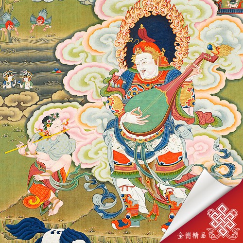 東方持國天王,謢法,唐卡