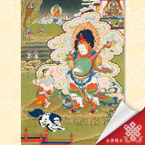 東方持國天王,謢法,唐卡