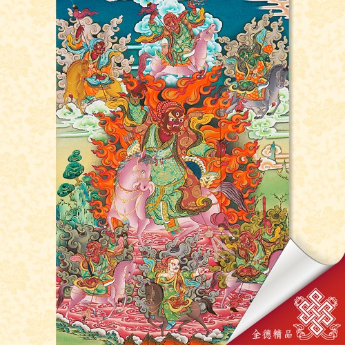 持紅利刃藥叉,唐卡