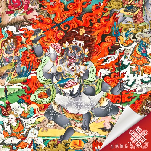 四臂瑪哈嘎啦,唐卡