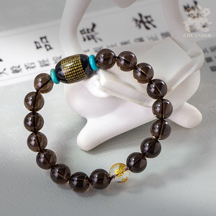 手珠-茶晶（養晶）+心經筒珠（共二款）