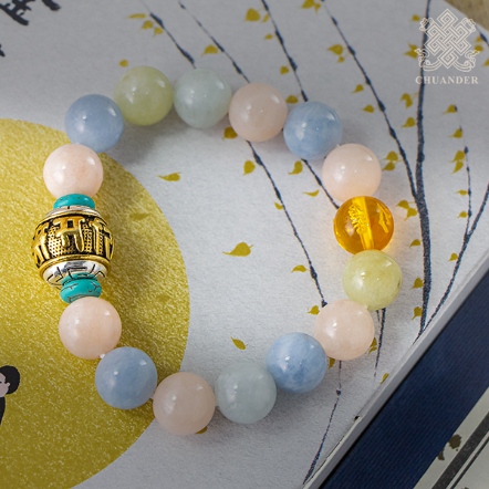 手珠-摩根石12mm+藏銀六字珠