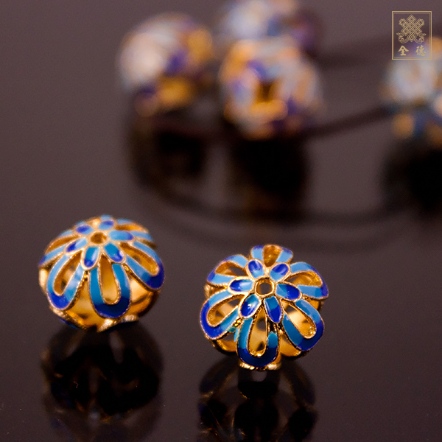 配件-花形鏤空-景泰藍-扁圓形