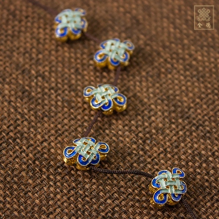 配件-小吉祥結-金邊藍白漸層-景泰藍