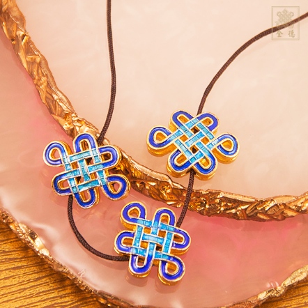 配件-大吉祥結-金邊雙色藍-景泰藍（共二款）