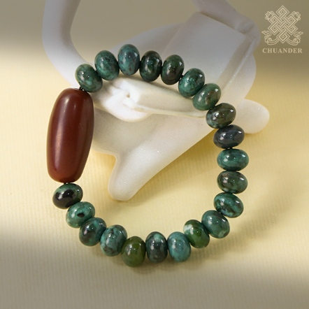 手串-綠玉髓算盤珠+紅玉髓血珠