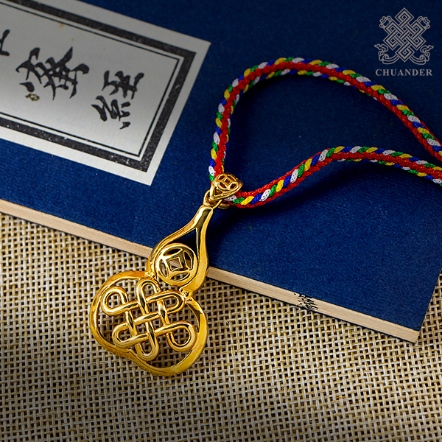 項鍊-如意福蘆聚財鍊-金色-鋼