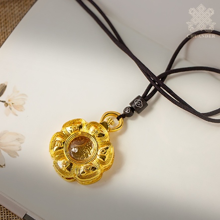 嘎嗚項鍊-六字+時輪-花型-鋅合金