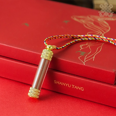 項鍊-硃砂粉-銅蓋透明管
