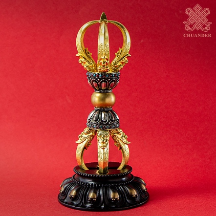 五鈷杵-銅精雕+蓮花座（共二款）