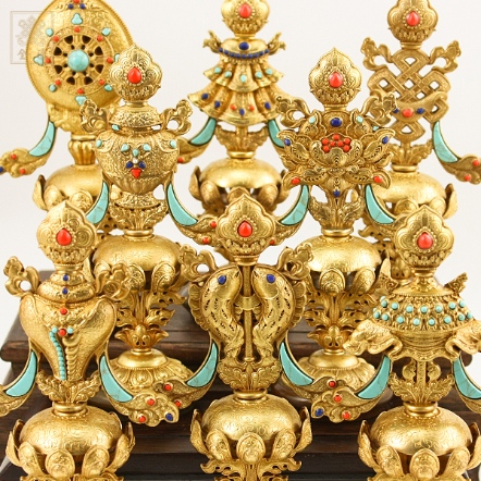 八吉祥-精雕鑲寶石-銅（共三款）