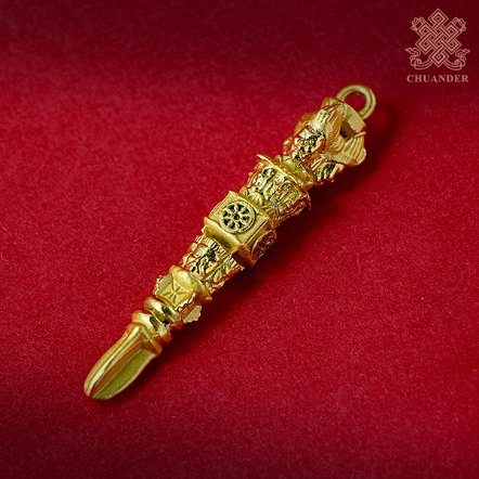 穢跡金剛杵-銅鍍金-6cm