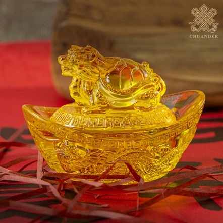 琉璃龍龜聚寶盆（含小元寶）