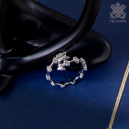 戒指-純銀作明佛母花箭-素面